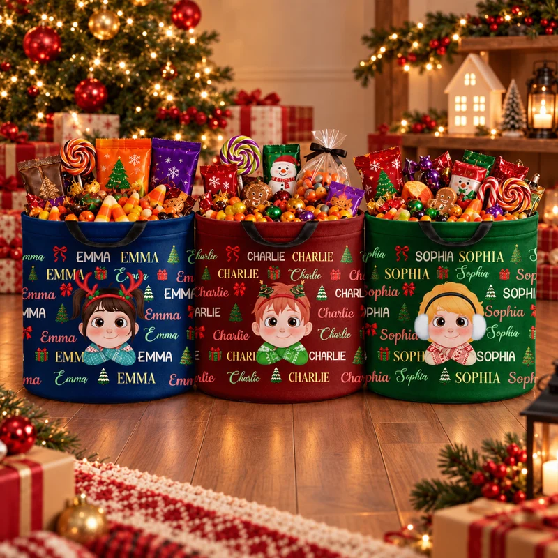 Cadeau Pour Enfant Pour Noël - Sac Seau Lumineux LED Personnalisable