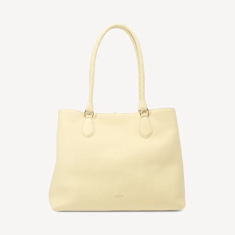 Sac à main Malibu - Cuir de veau jaune (laiton poli)