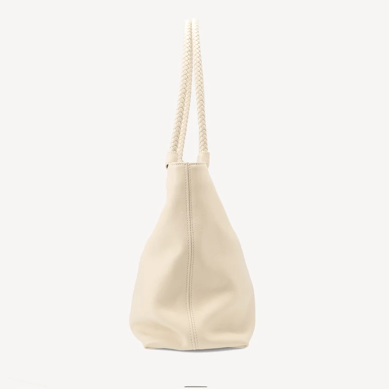 Sac à main Malibu - Cuir de veau ivoire (laiton poli)