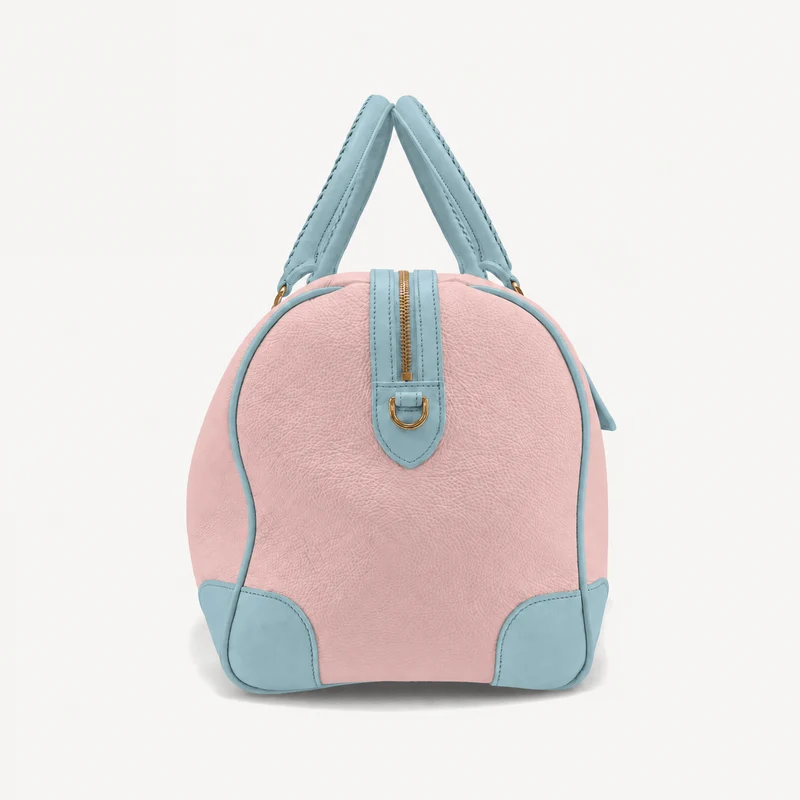 Sac de voyage pour la piscine - Galet rose et veau bleu (laiton poli)