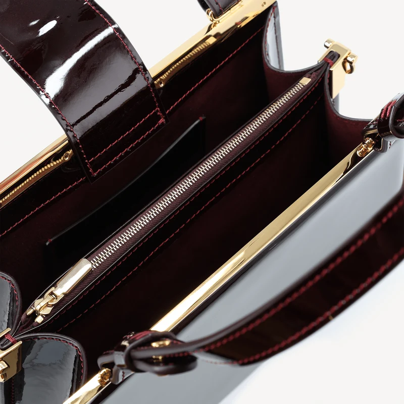 Margot en cuir verni, édition limitée - Bordeaux