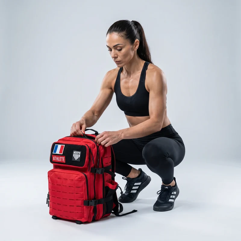 Sac à Dos Tactique 45L Hero - Rouge & Noir