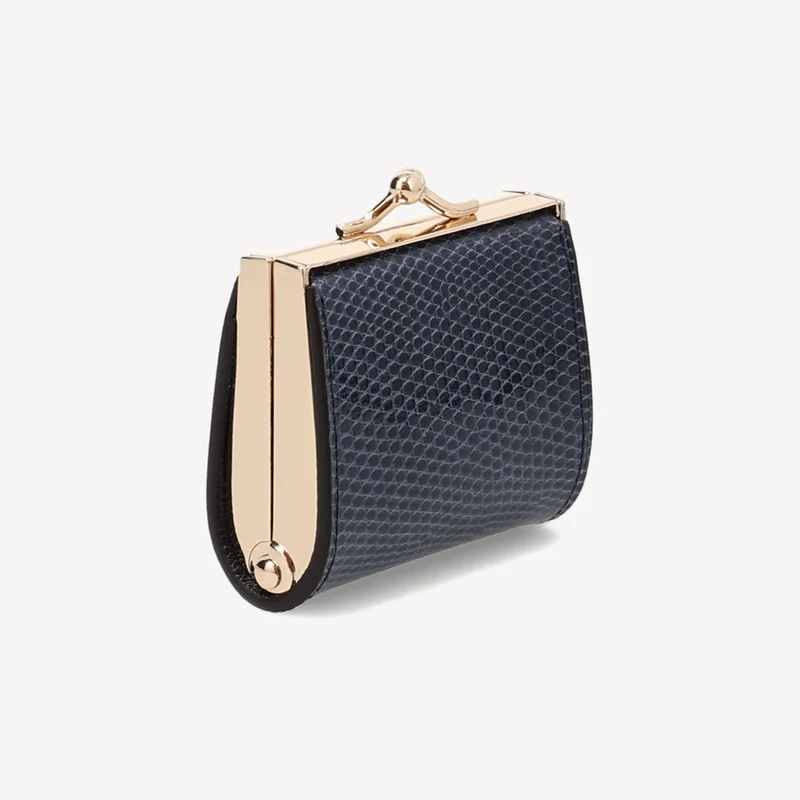 Porte-monnaie lézard - Bleu marine