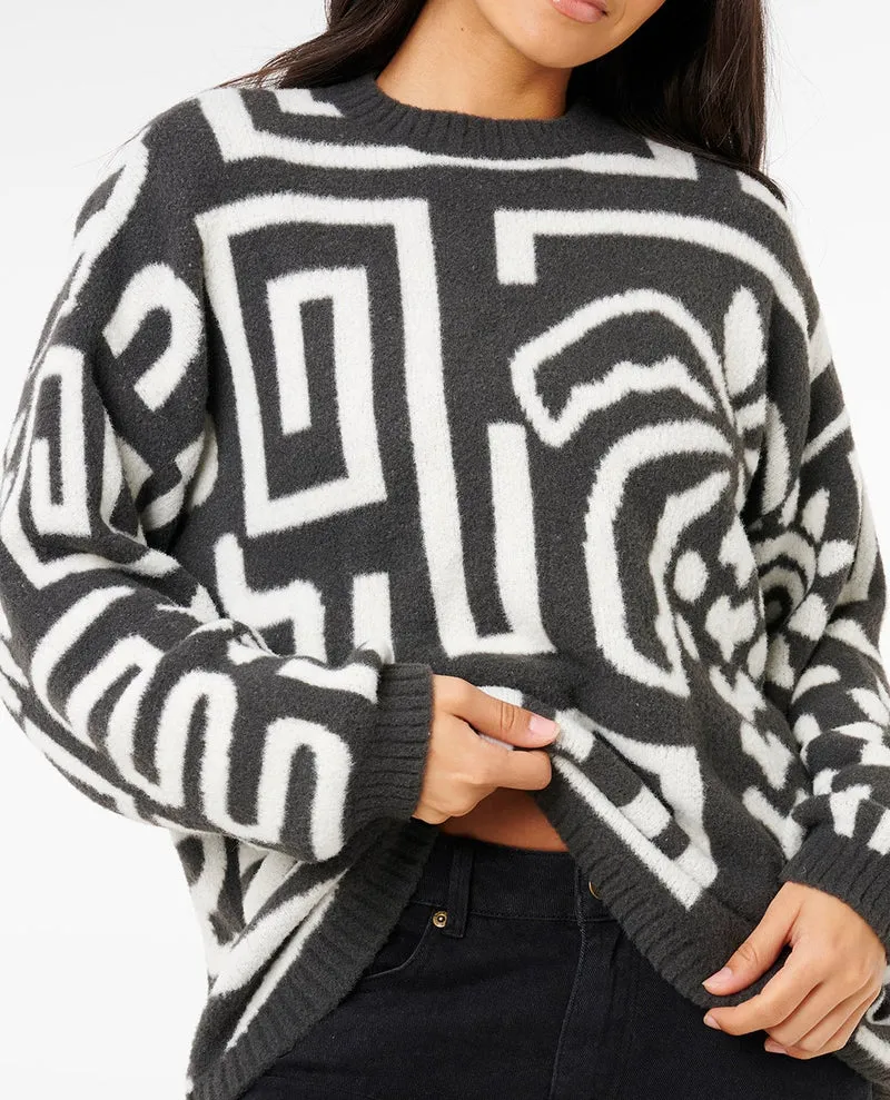 Sunset Luau Knit Crew Fleece