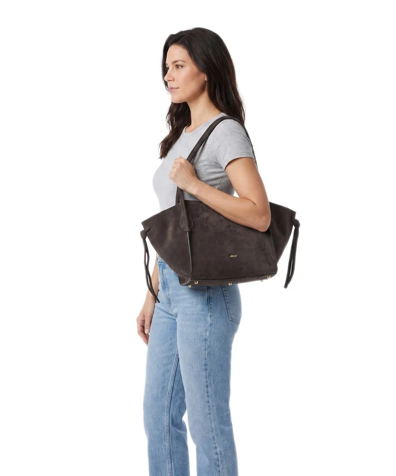 Abro Suede Vibe Small Sac porté épaule dark brown