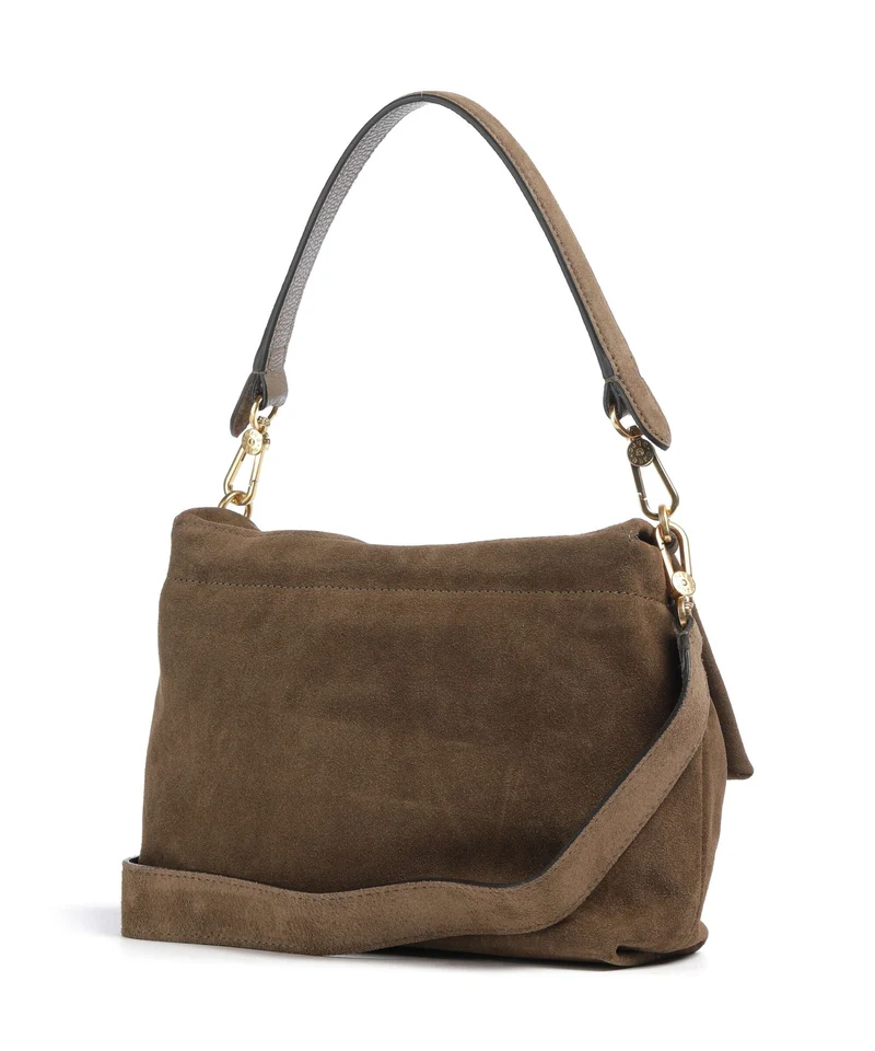 Abro Suede Temi Medium Sac porté épaule khaki