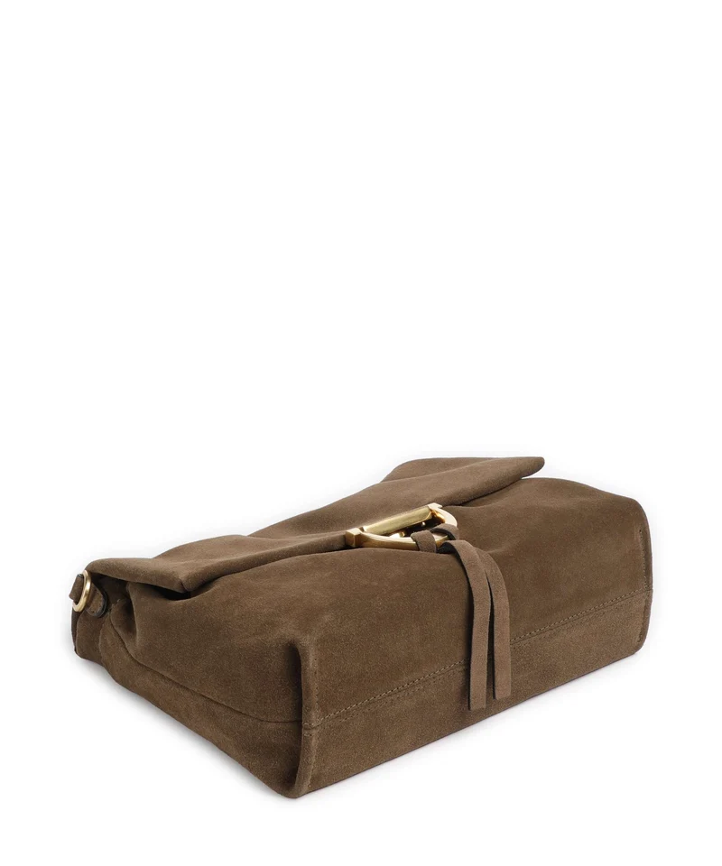Abro Suede Temi Medium Sac porté épaule khaki