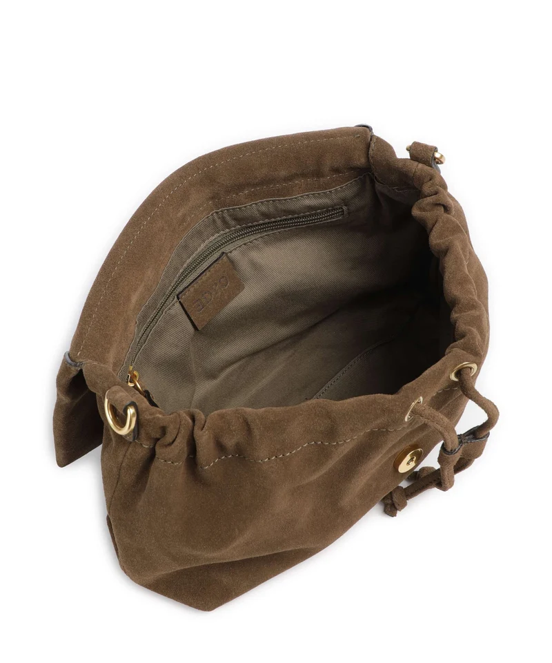Abro Suede Temi Medium Sac porté épaule khaki