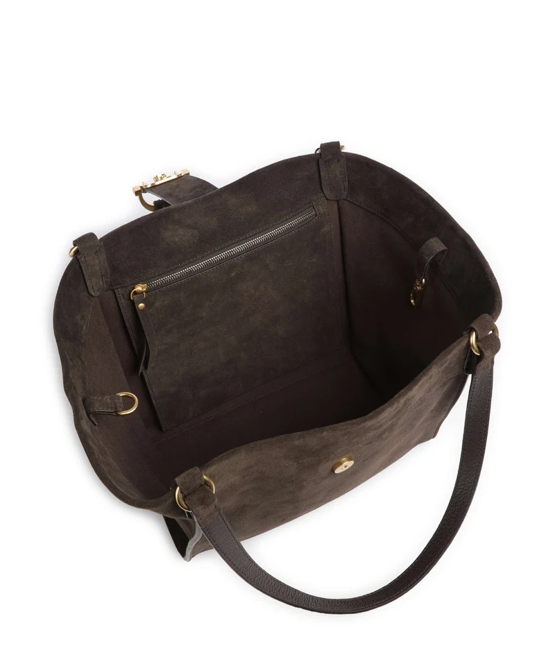 Abro Suede Temi Cabas dark brown
