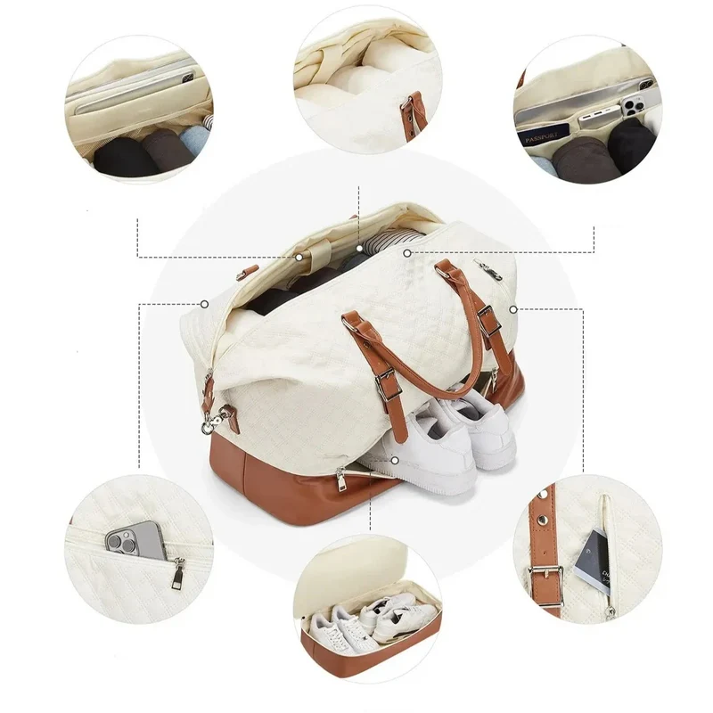 Sac Week-End Femme Voyage | Sangle Valise et Nylon Durable