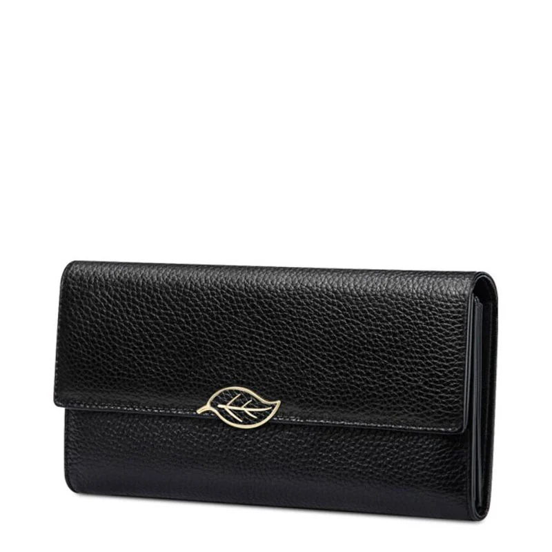 Leaf portefeuille en cuir femme