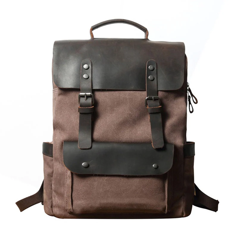 Léo sac à dos ordinateur cuir et toile