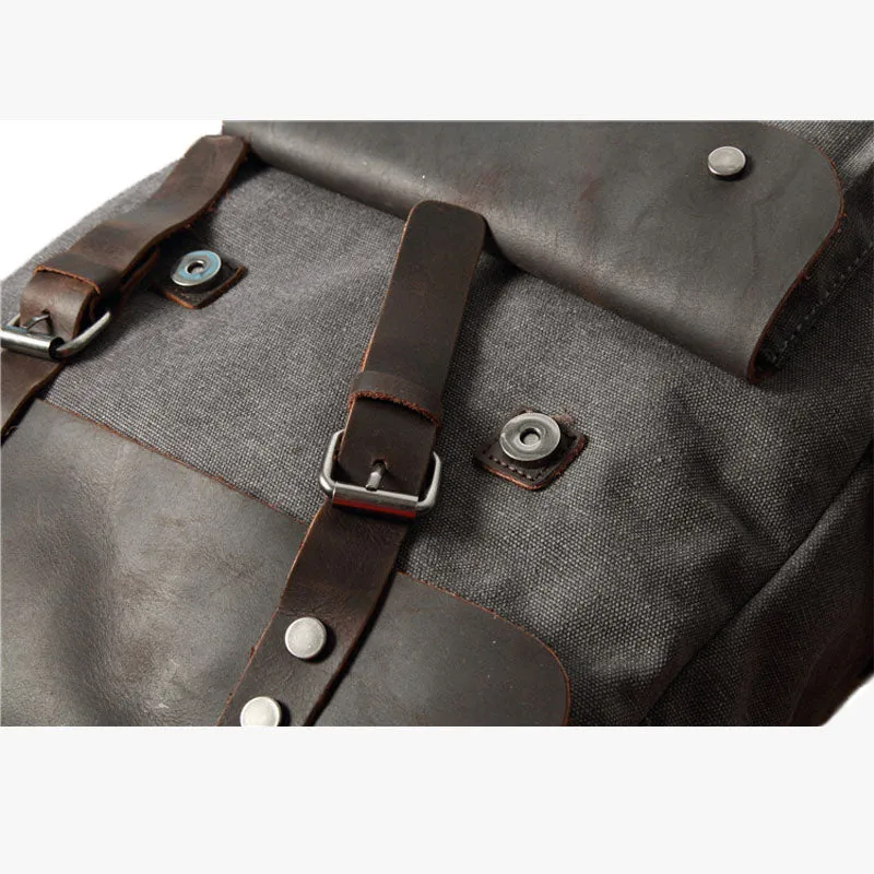 Léo sac à dos ordinateur cuir et toile