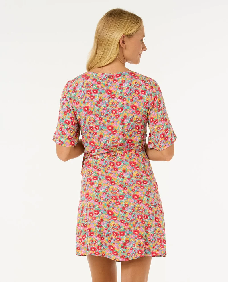 Las Dalias Ditsy Wrap Dress