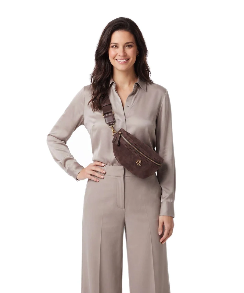Lauren Ralph Lauren Marcy Sac banane chestnut brown
