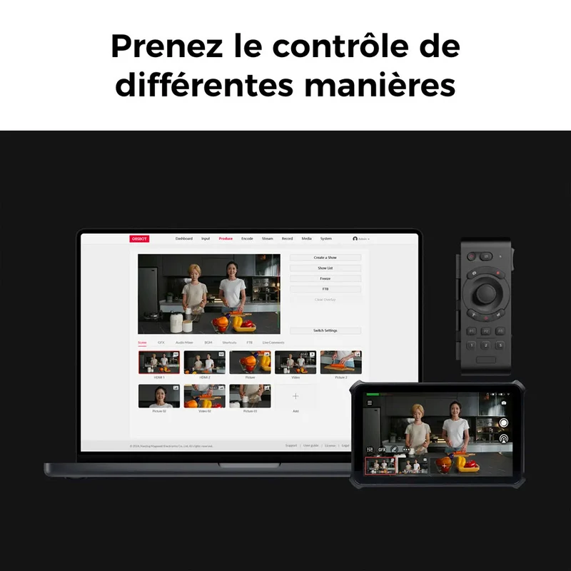 Studio de diffusion en direct Multi-Cam OBSBOT Talent