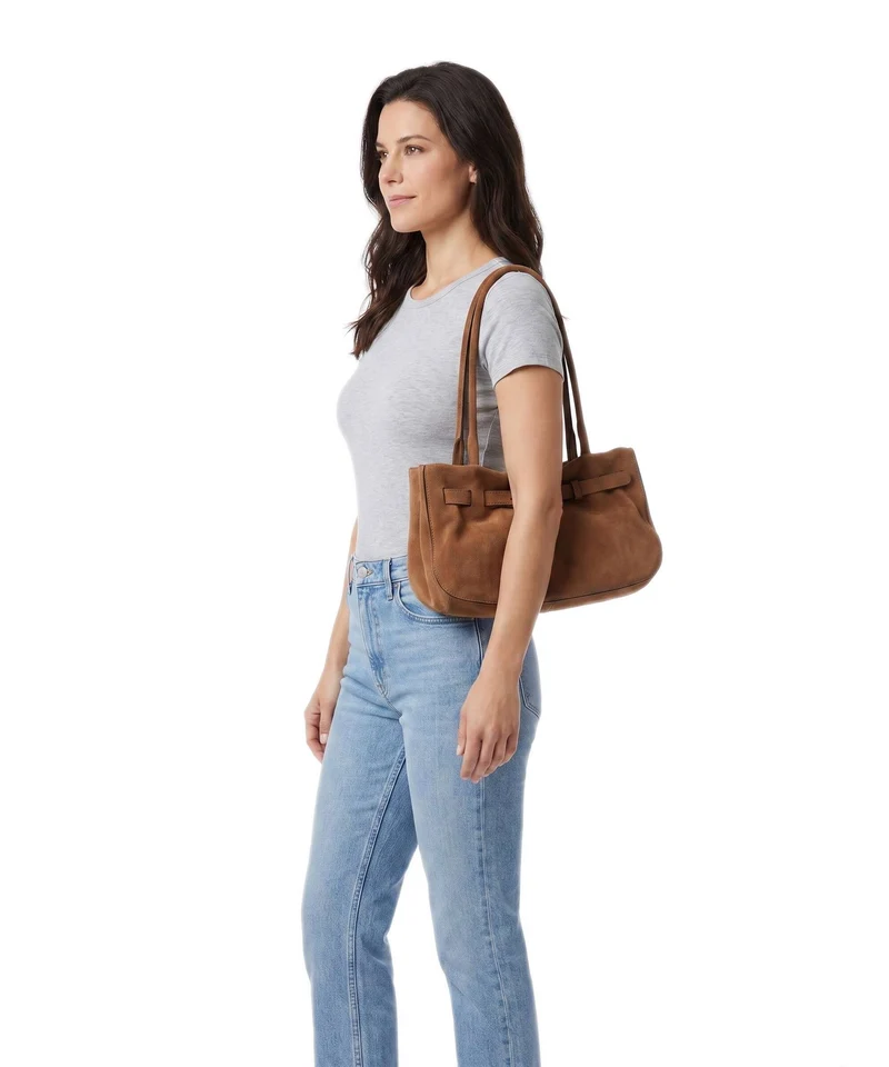 Abro Suede Jill Sac porté épaule cuoio