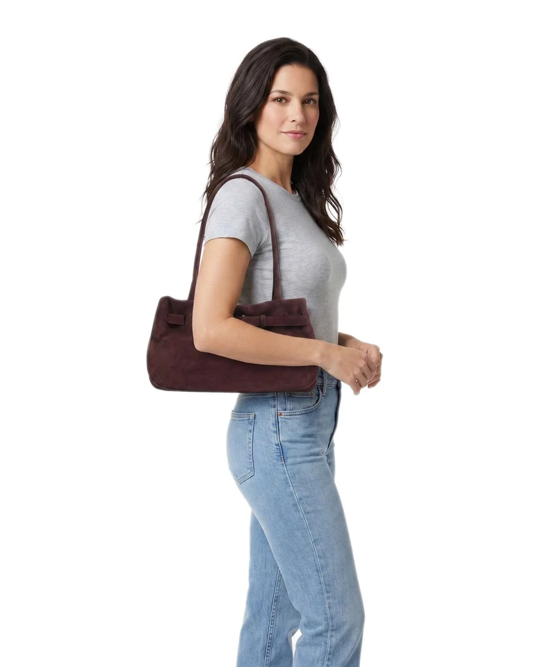 Abro Suede Jill Sac porté épaule burgundy