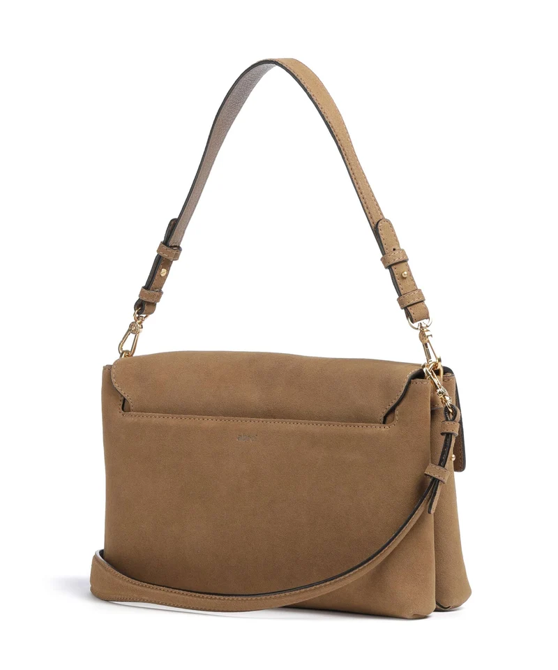 Abro Suede Twist Sac porté épaule cappuccino