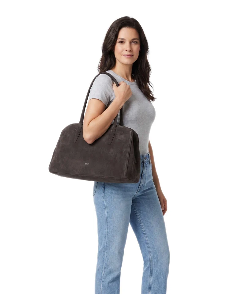 Abro Suede Amara Sac porté épaule dark brown