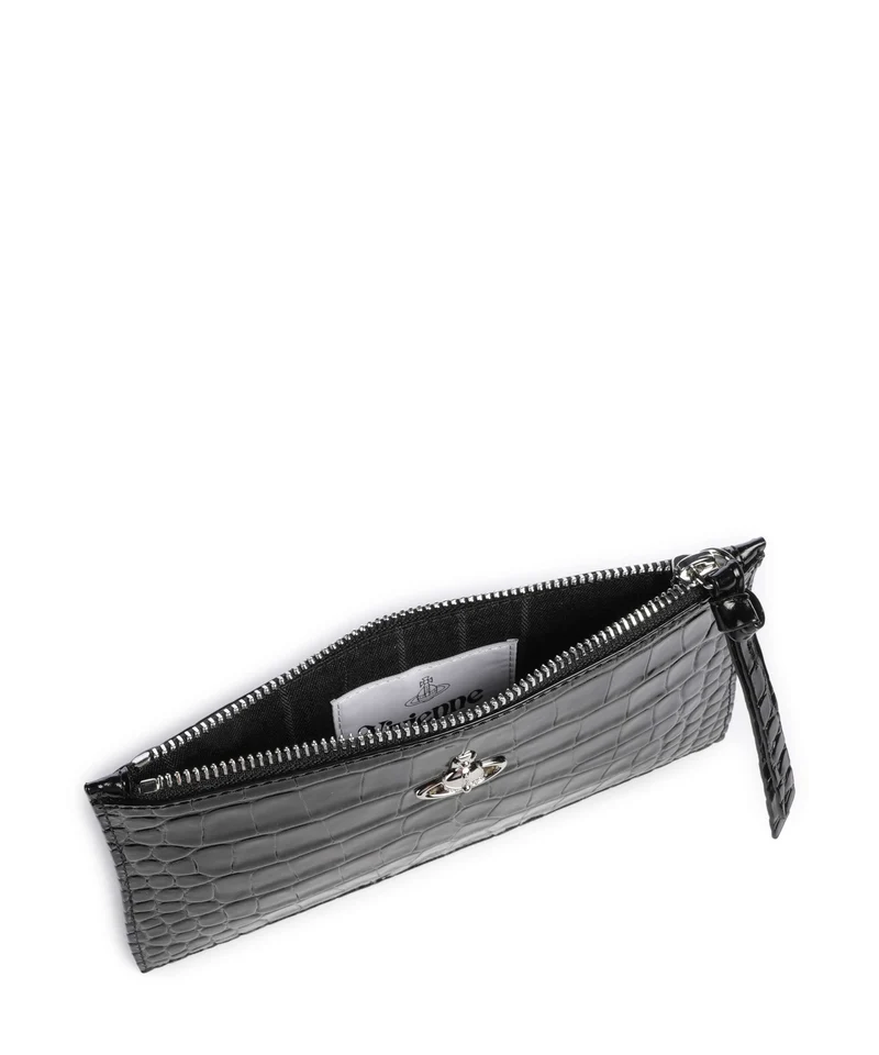 Vivienne Westwood Embossed Croc Small Pochette black