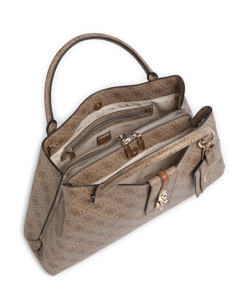Guess Yvonne Girlfriend Logo Sac à main latte logo