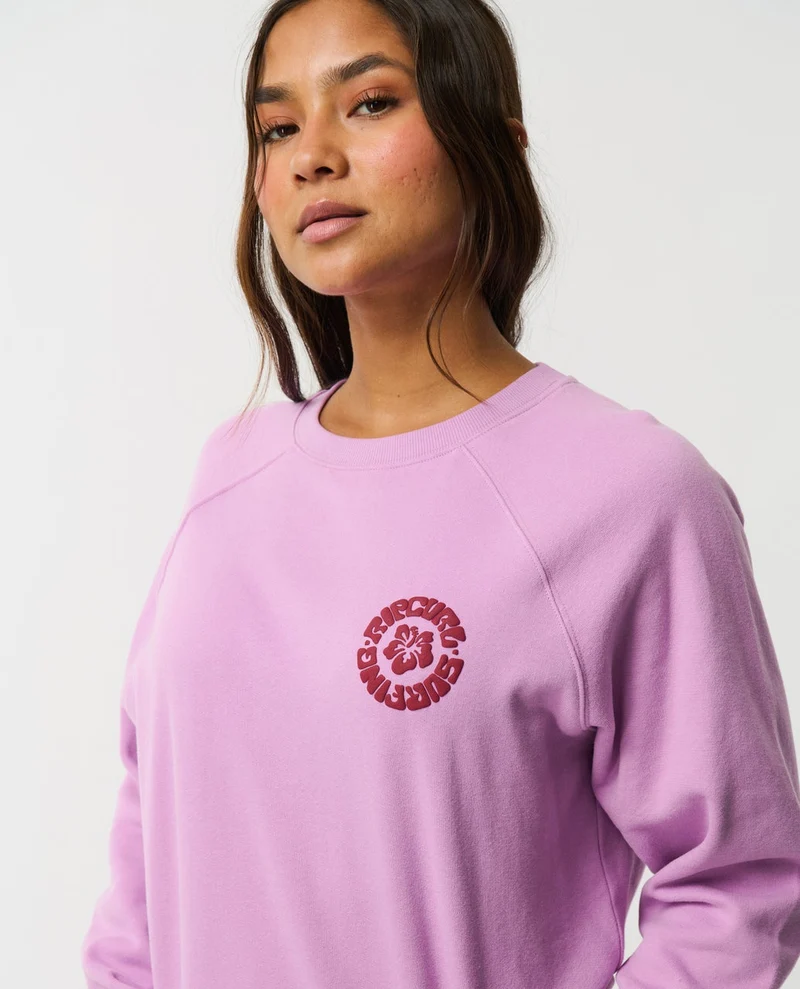 Surf Puff Raglan Relaxed Crew Fleece