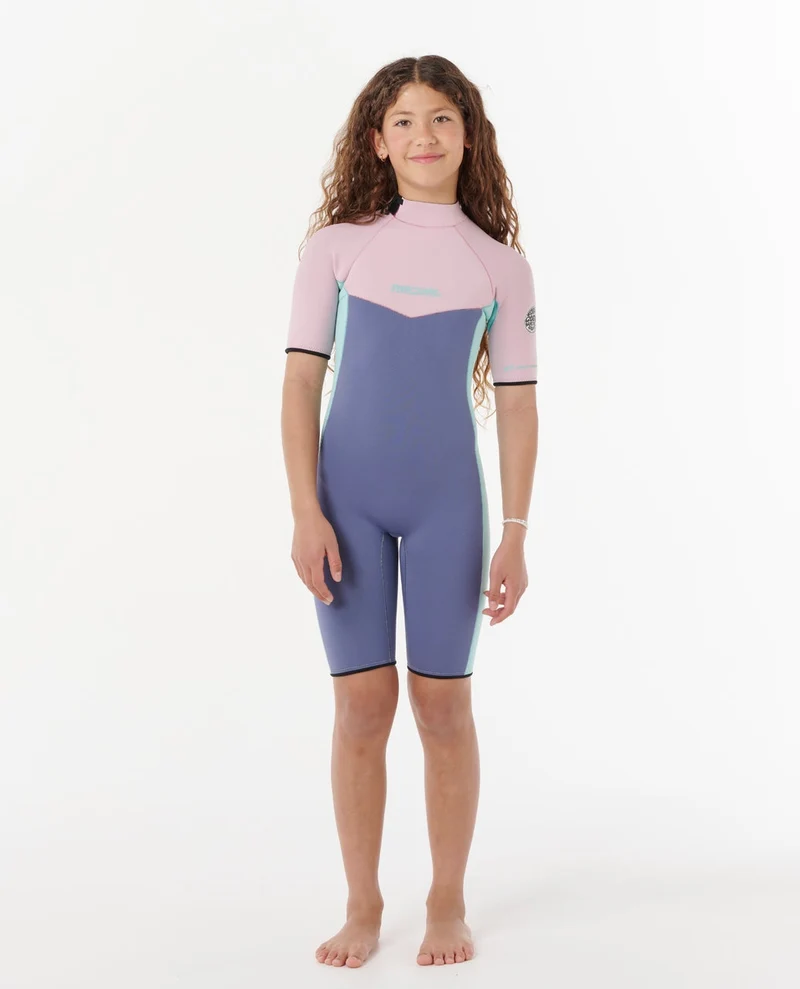 Boys Dawn Patrol Short Sleeve 2mm Back Zip Spring Suit Wetsuit