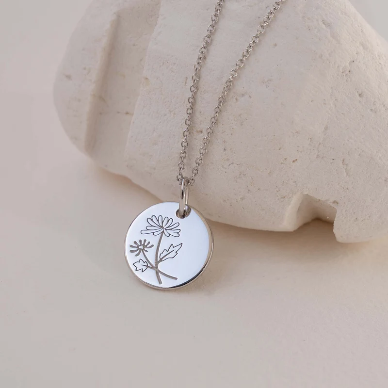 Violet Hamden Venus Collier en Argent 925 Sterling avec Fleur de Naissance VH340026-AUG