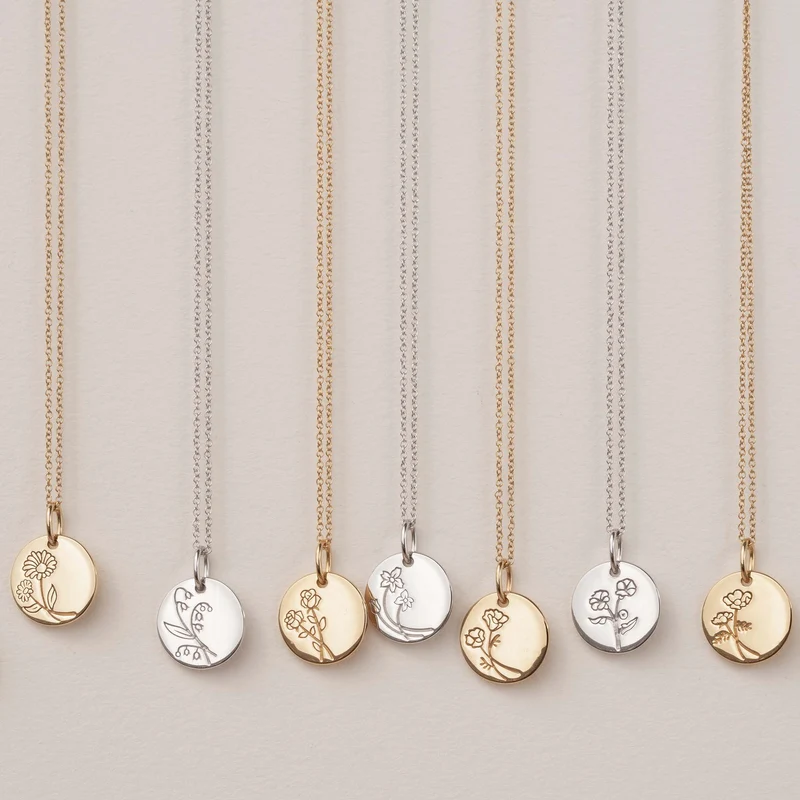 Violet Hamden Venus Collier en Argent 925 Sterling avec Fleur de Naissance VH340026-APR