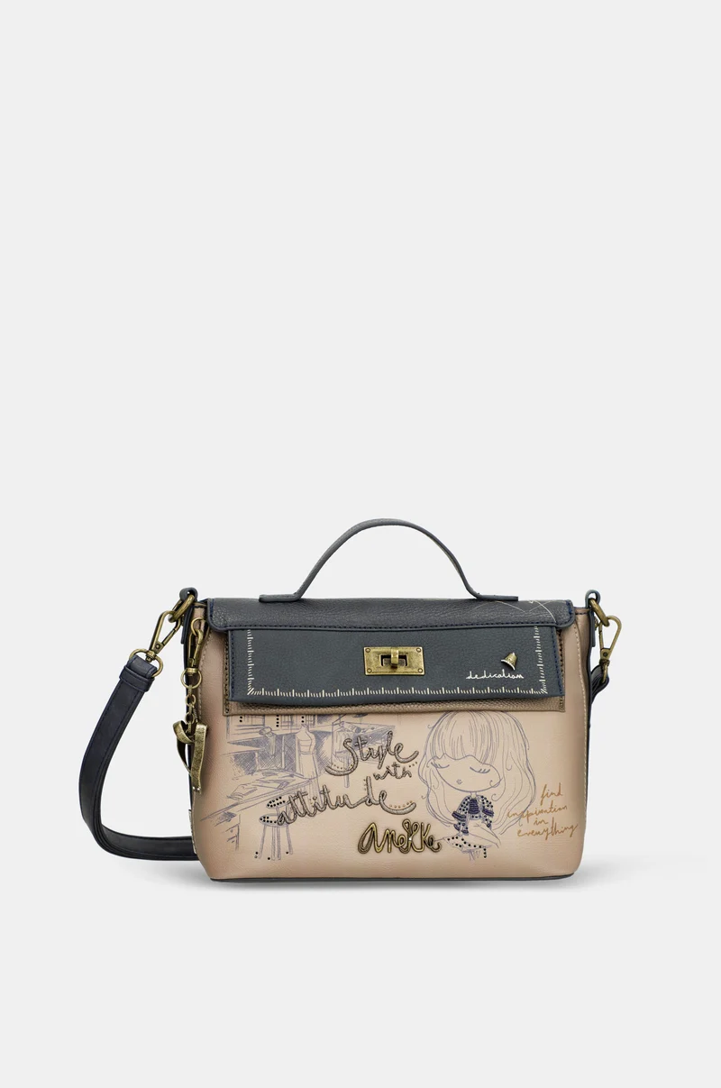 Sac bandoulière à rabat et anse Studio