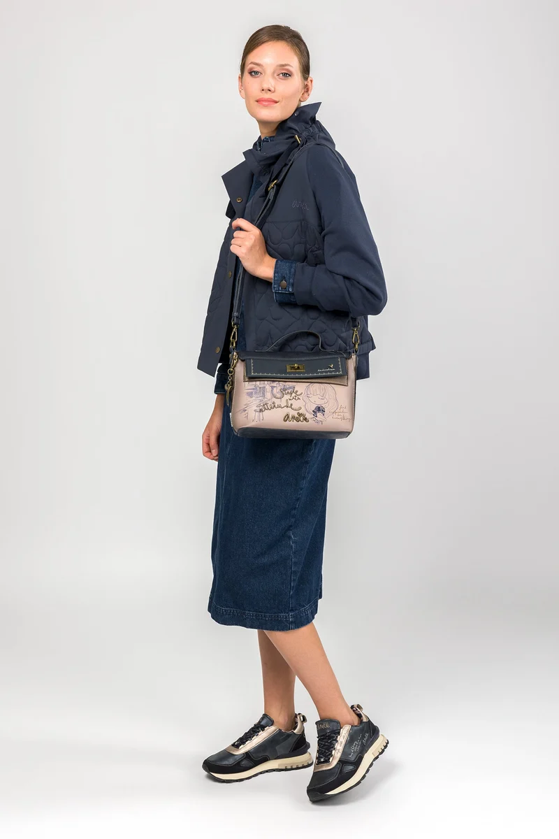 Sac bandoulière à rabat et anse Studio