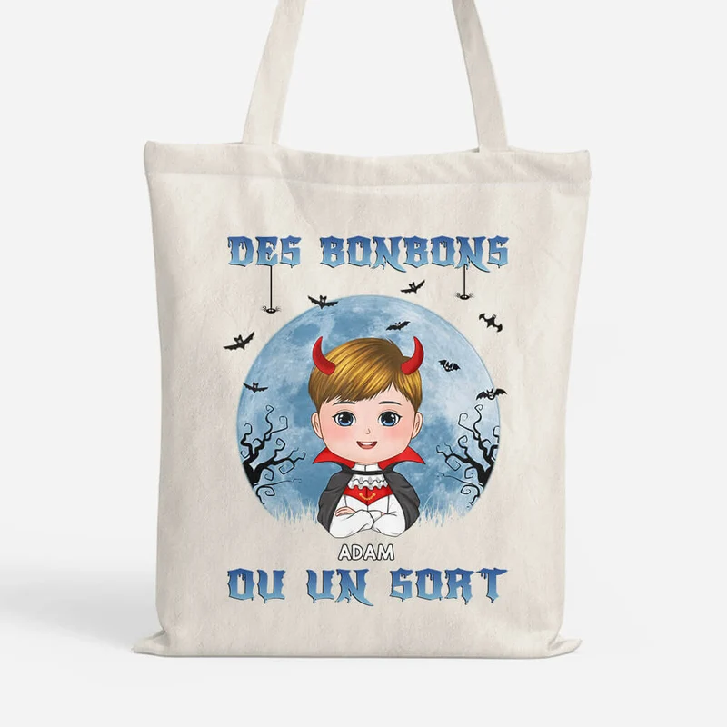 Des Bonbons Ou Un Sort - Tote Bag pour Halloween Personnalisé