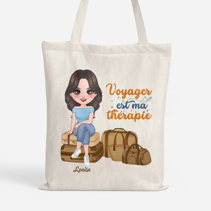 Voyager Est Ma Thérapie - Cadeau Personnalisé | Tote Bag pour Femme