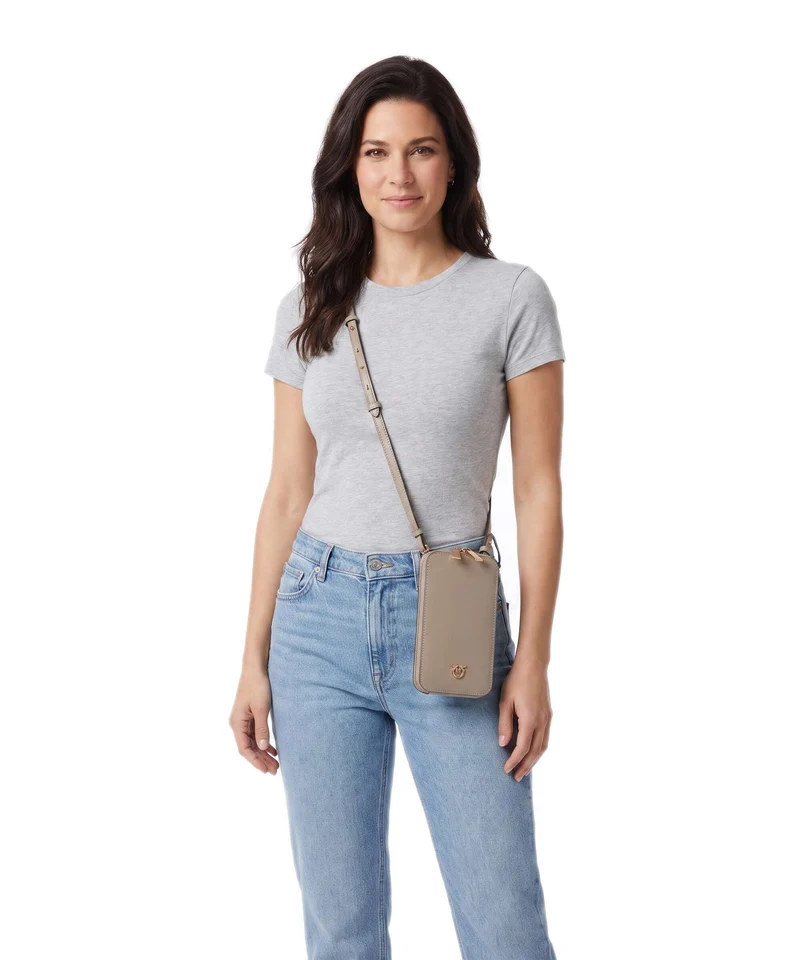 Pinko Pochette telephone grigio talpa/antique gold