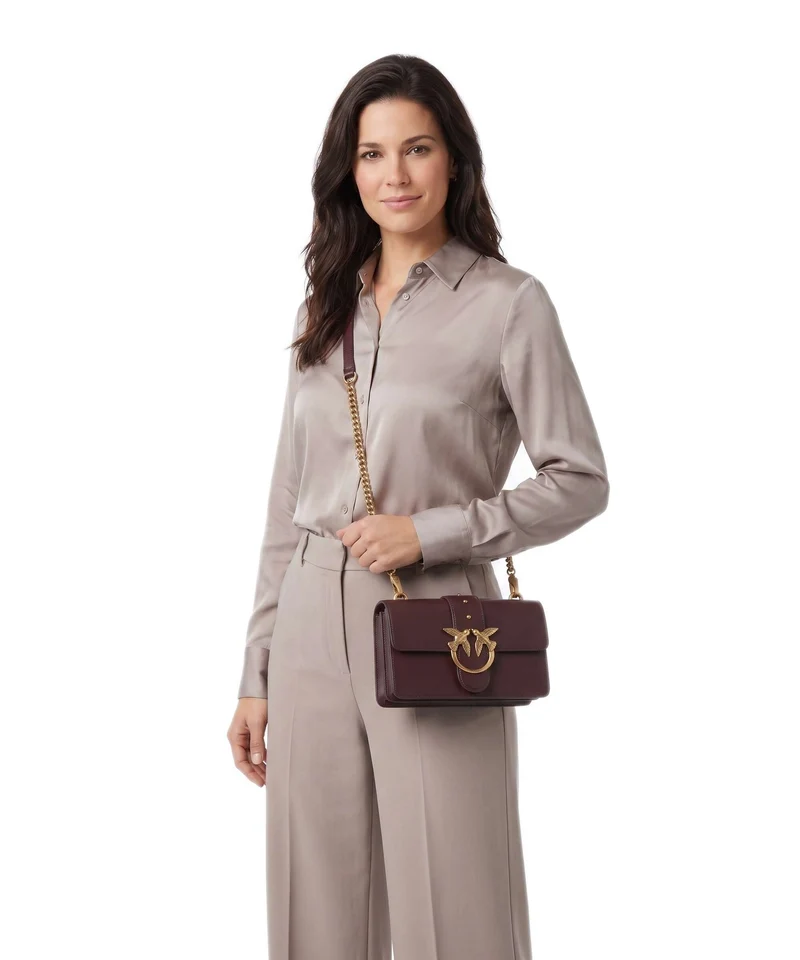 Pinko Love One Mini Sac bandoulière borgogna/antique gold