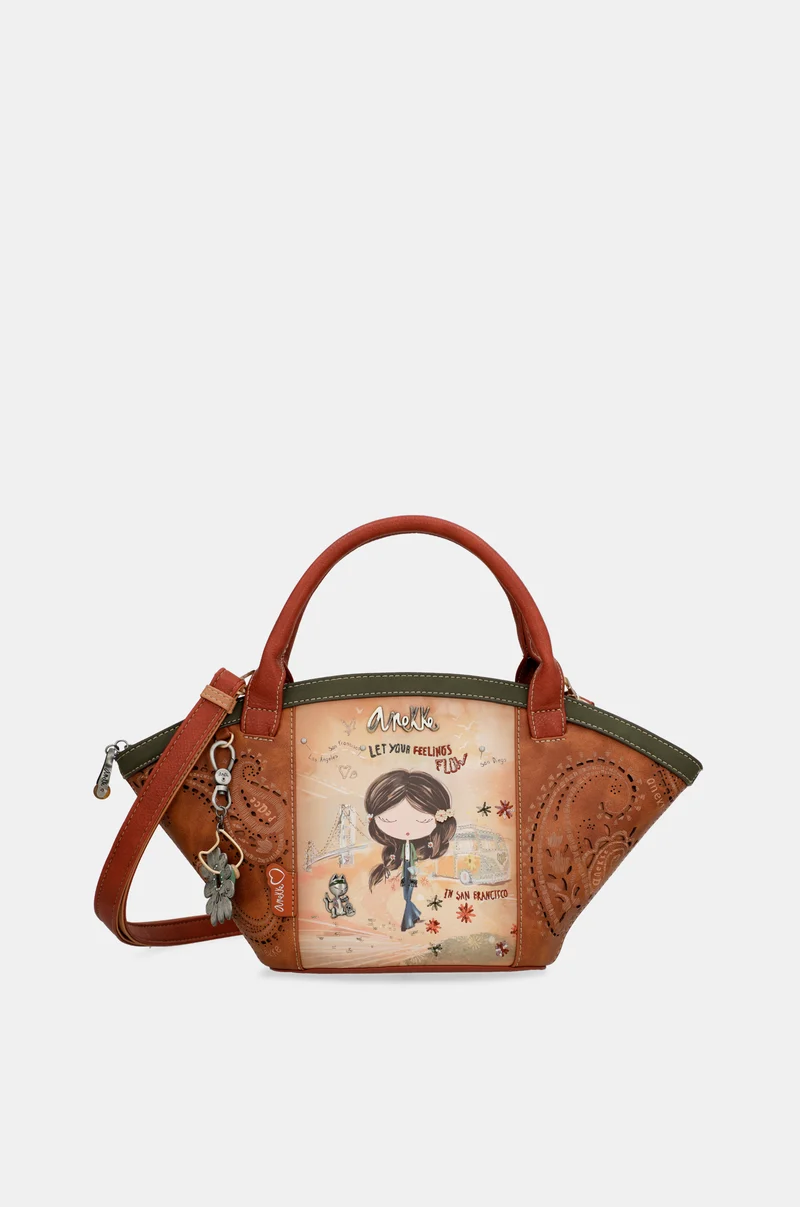 Sac panier camel Peace & Love