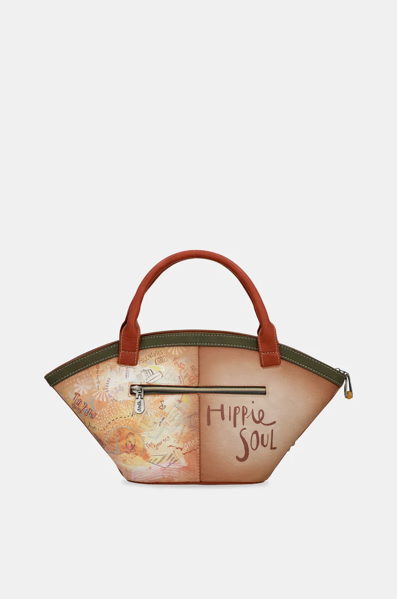 Sac panier camel Peace & Love