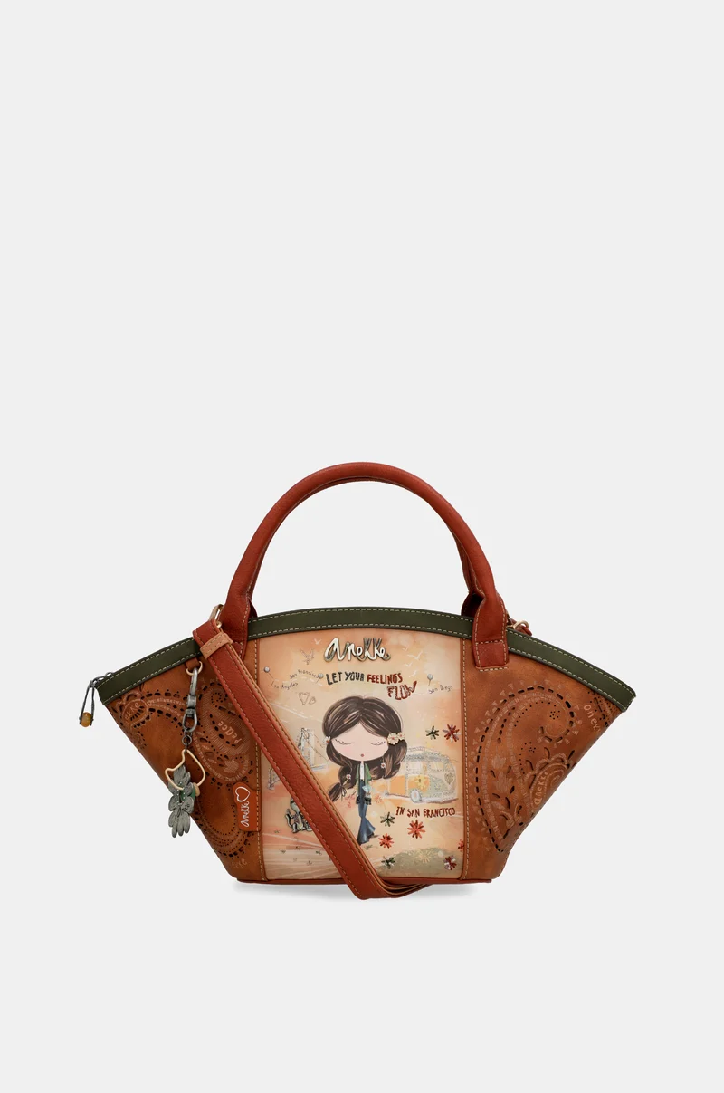 Sac panier camel Peace & Love