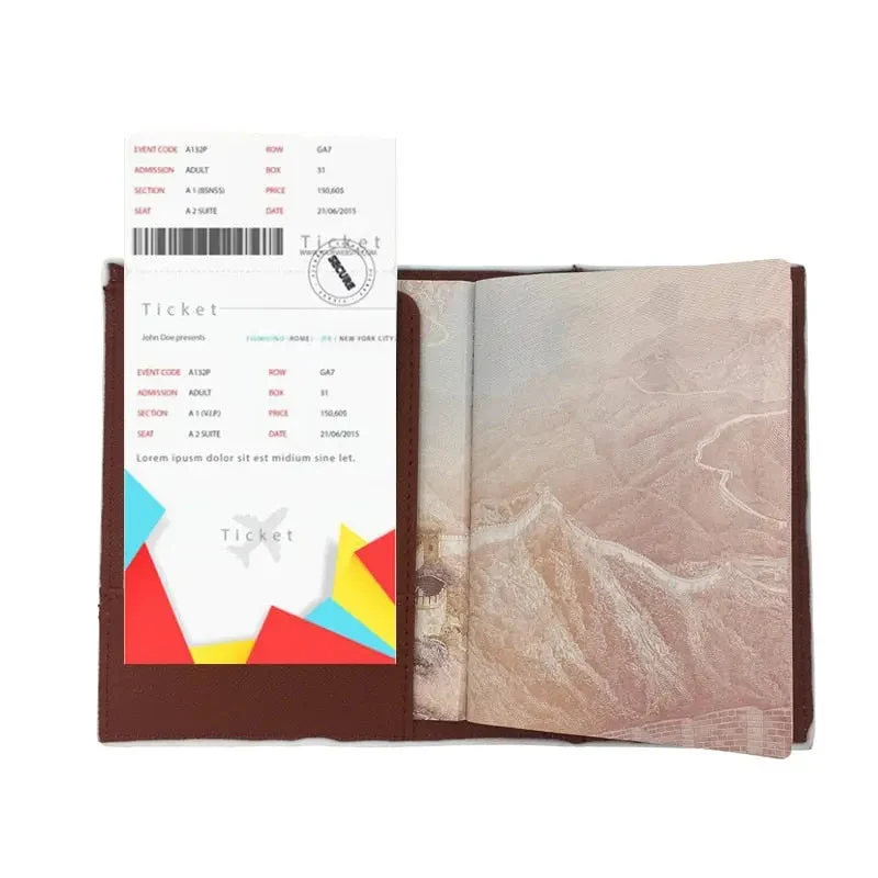 Protège-Passeport Voyage Pu | Étui Anti-Plis Cartes Intégrées
