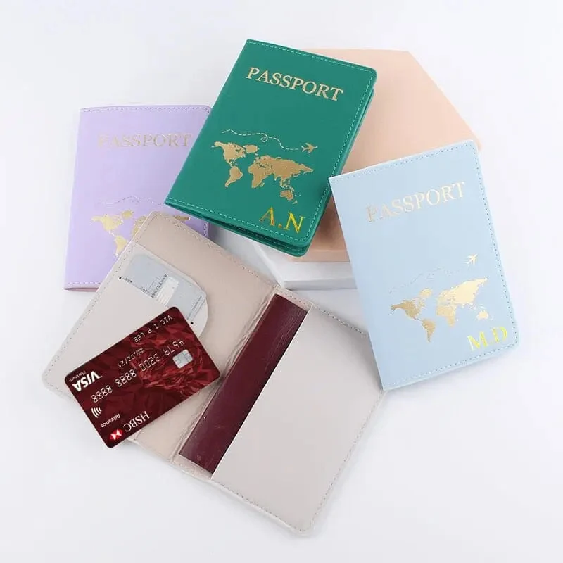 Protège-Passeport Personnalisé | Motif Avion et Monde