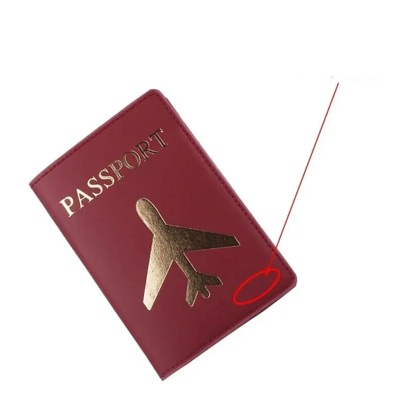 Protège-Passeport Personnalisé Avion Doré | Étui Pu avec Initiales