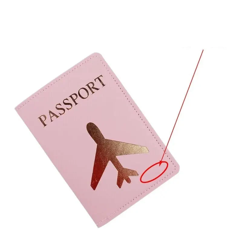 Protège-Passeport Personnalisé Avion Doré | Étui Pu avec Initiales