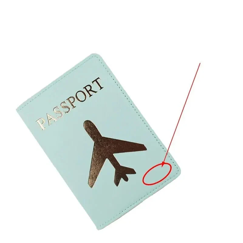 Protège-Passeport Personnalisé Avion Doré | Étui Pu avec Initiales