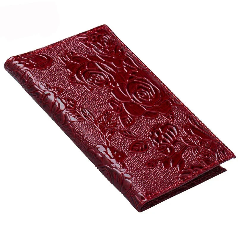 Protège-Passeport Femme Chic | Roses en Relief