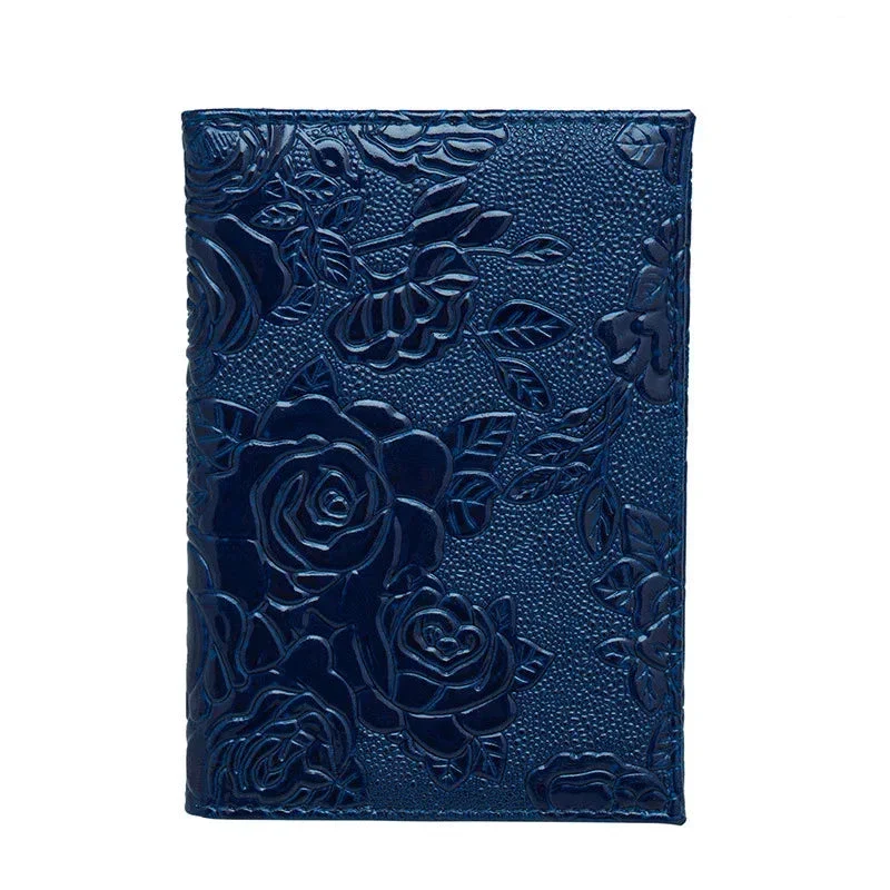 Protège-Passeport Femme Chic | Roses en Relief