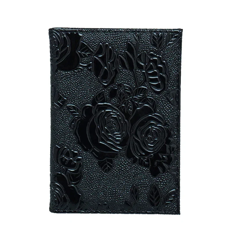 Protège-Passeport Femme Chic | Roses en Relief