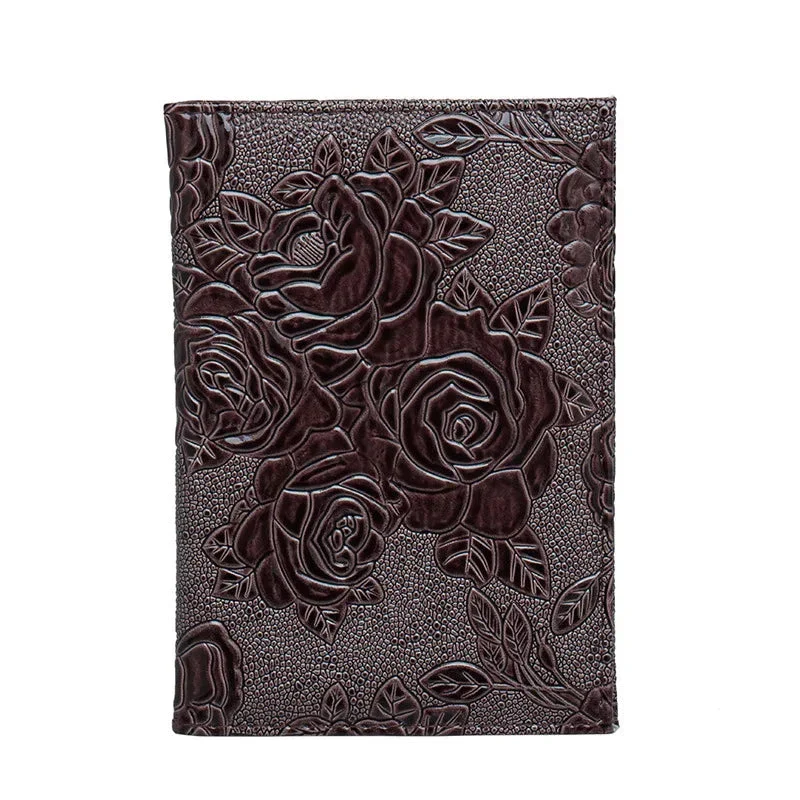 Protège-Passeport Femme Chic | Roses en Relief