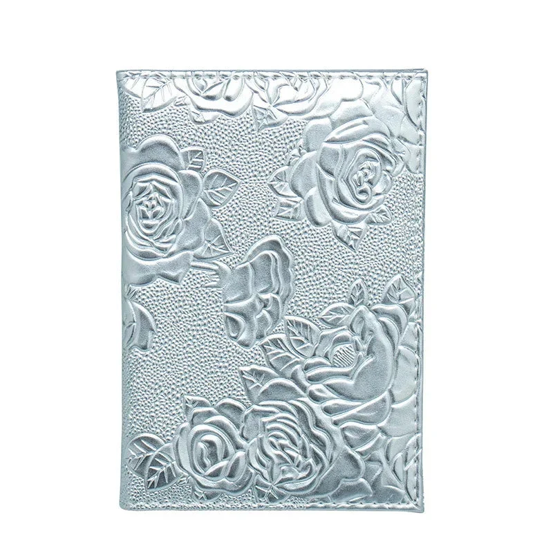Protège-Passeport Femme Chic | Roses en Relief