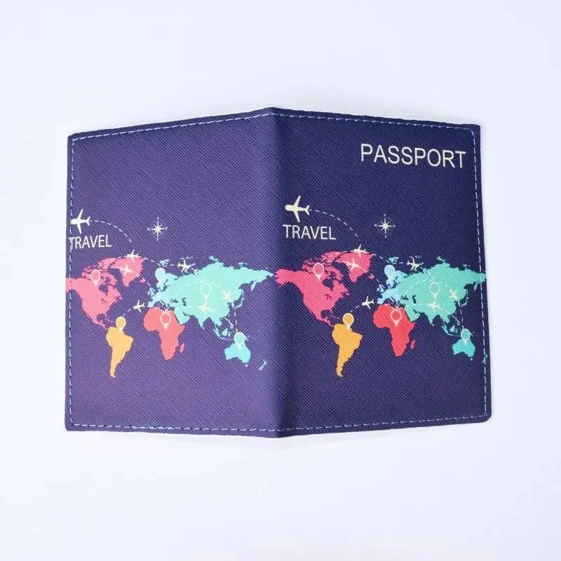 Protège-Passeport Carte du Monde | Rangement Sécurisé Polyuréthane
